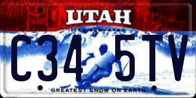 UT license plate C345TV