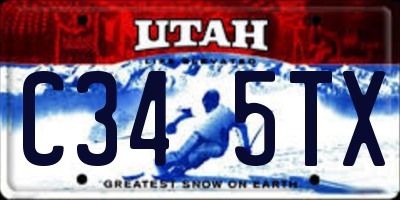 UT license plate C345TX