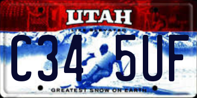 UT license plate C345UF