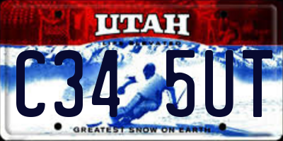 UT license plate C345UT