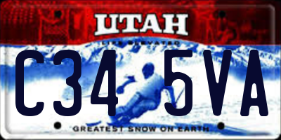UT license plate C345VA