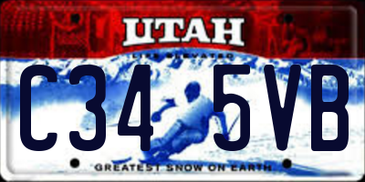 UT license plate C345VB
