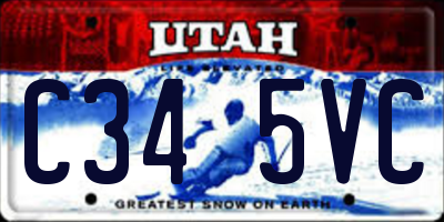 UT license plate C345VC