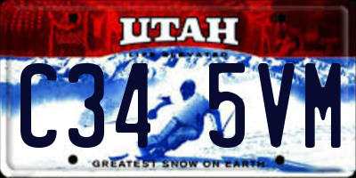 UT license plate C345VM