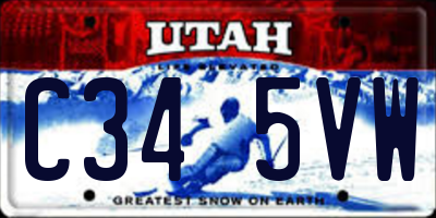 UT license plate C345VW