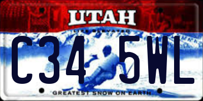 UT license plate C345WL