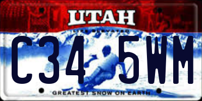 UT license plate C345WM