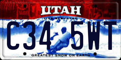 UT license plate C345WT