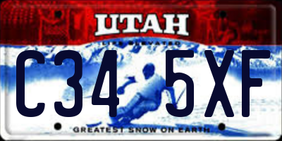 UT license plate C345XF