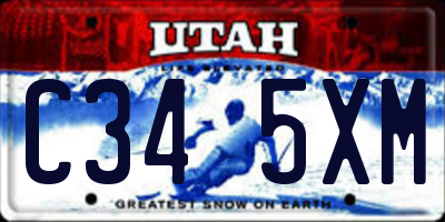 UT license plate C345XM