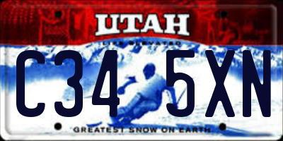 UT license plate C345XN