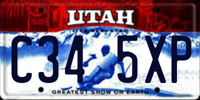 UT license plate C345XP