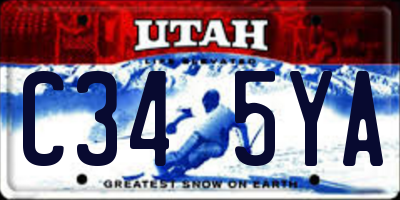 UT license plate C345YA