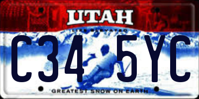 UT license plate C345YC