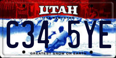 UT license plate C345YE