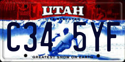 UT license plate C345YF