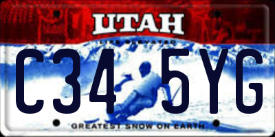 UT license plate C345YG