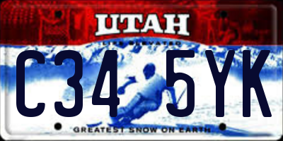 UT license plate C345YK