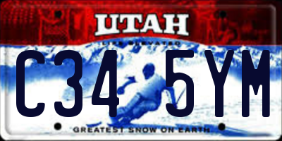 UT license plate C345YM