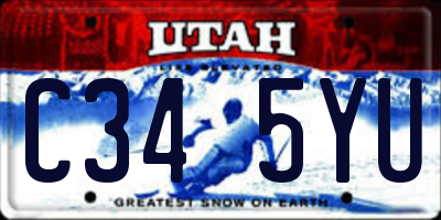 UT license plate C345YU