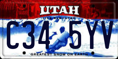 UT license plate C345YV