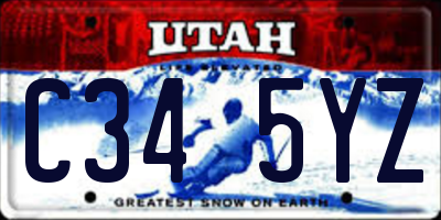 UT license plate C345YZ