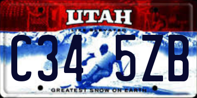 UT license plate C345ZB