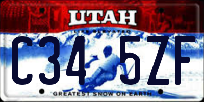 UT license plate C345ZF
