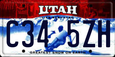 UT license plate C345ZH