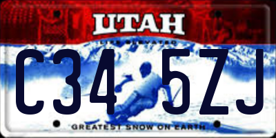 UT license plate C345ZJ