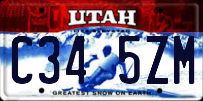UT license plate C345ZM