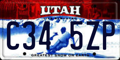 UT license plate C345ZP