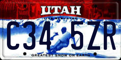 UT license plate C345ZR