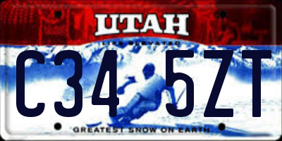 UT license plate C345ZT