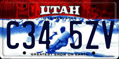 UT license plate C345ZV
