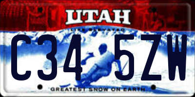 UT license plate C345ZW