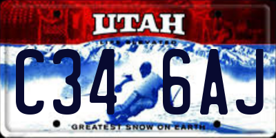UT license plate C346AJ
