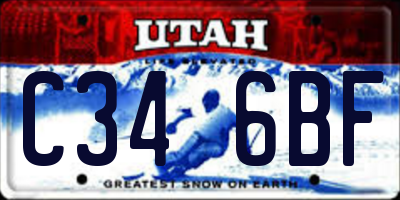 UT license plate C346BF