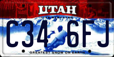 UT license plate C346FJ