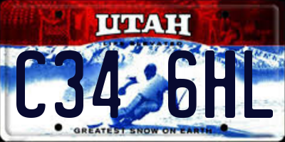 UT license plate C346HL