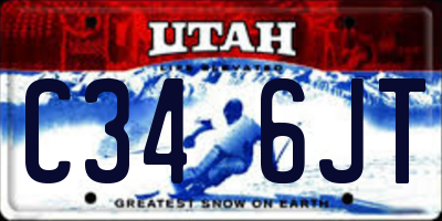 UT license plate C346JT