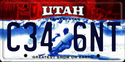 UT license plate C346NT