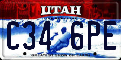 UT license plate C346PE