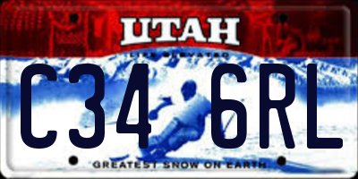 UT license plate C346RL