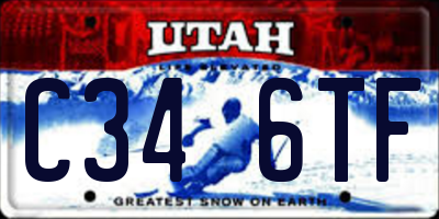 UT license plate C346TF