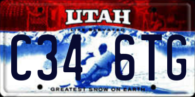 UT license plate C346TG