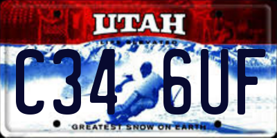 UT license plate C346UF