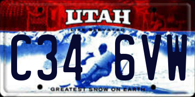 UT license plate C346VW
