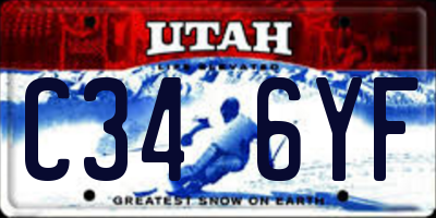 UT license plate C346YF