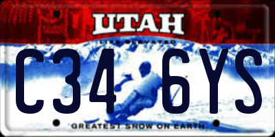 UT license plate C346YS